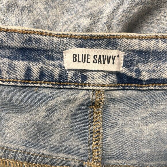 Y2K Acid Wash Rhinestone Cutout Jeans 18W Festival Baddie Distressed - Picture 9 of 11